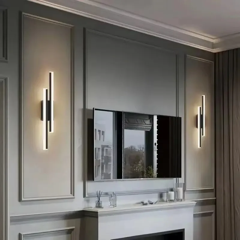 LED Indoor Wall Sconce with Copper Line Pipe & Acrylic Shade Wall Light for Bedroom Hallway Living Room Decoration