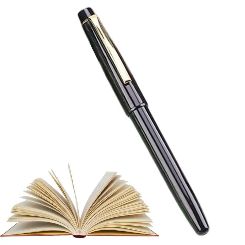 Refillable Fountain Pen Black Ink Pens 0.5mm Fine Point Pens For Journal Notebook Writing Office Supplies Gift Smooth Writing