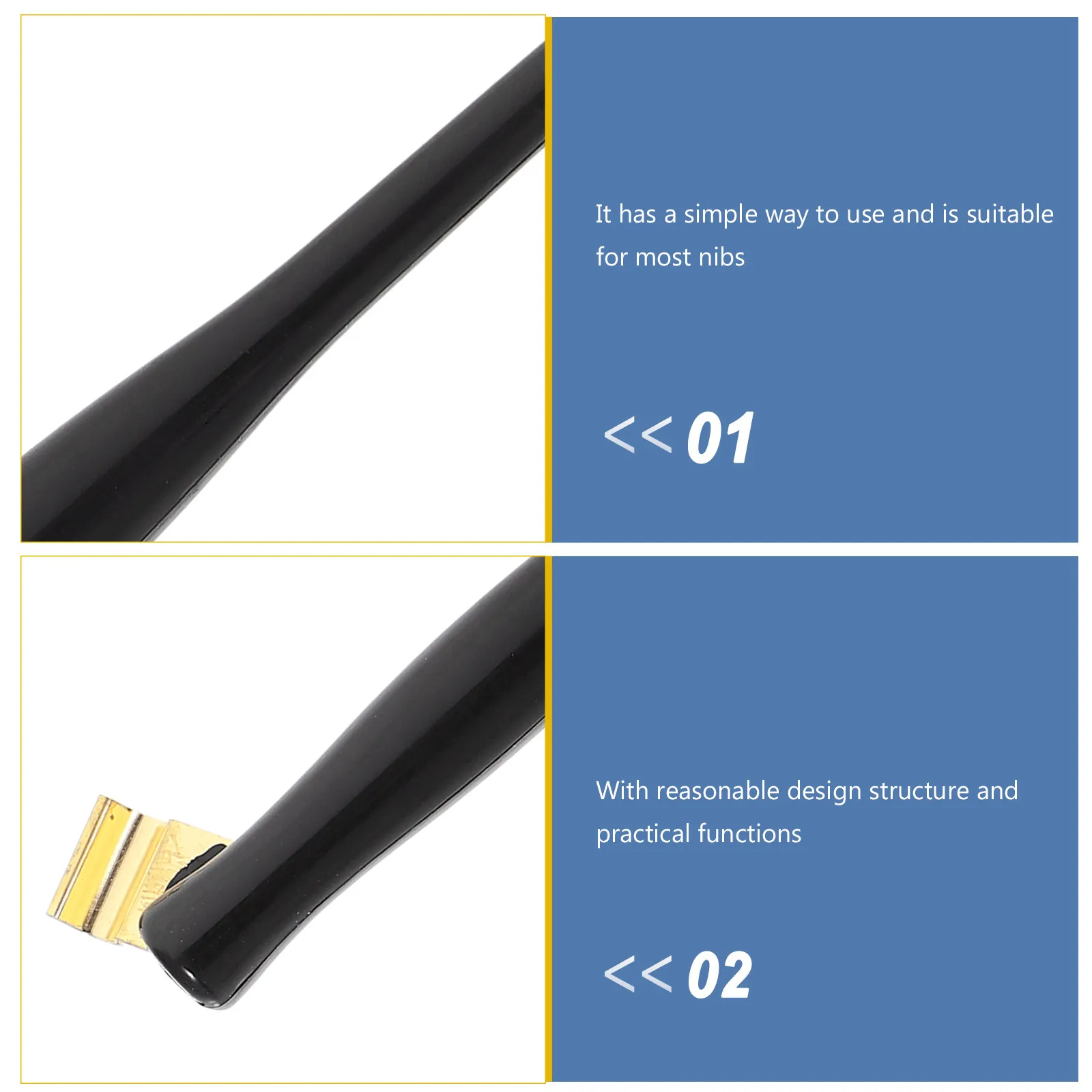 

2 шт. пластиковых держателей для перьевых ручек, прочные, для каллиграфии, с легко заменяемыми наконечниками, для точного рисования и художественных работ