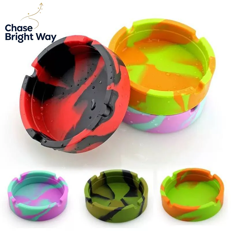 Portable  Ashtray Anti-scalding Cigarette Holder Environmentally Friendly Soft Round Silicone Ashtray Ashtray Holder