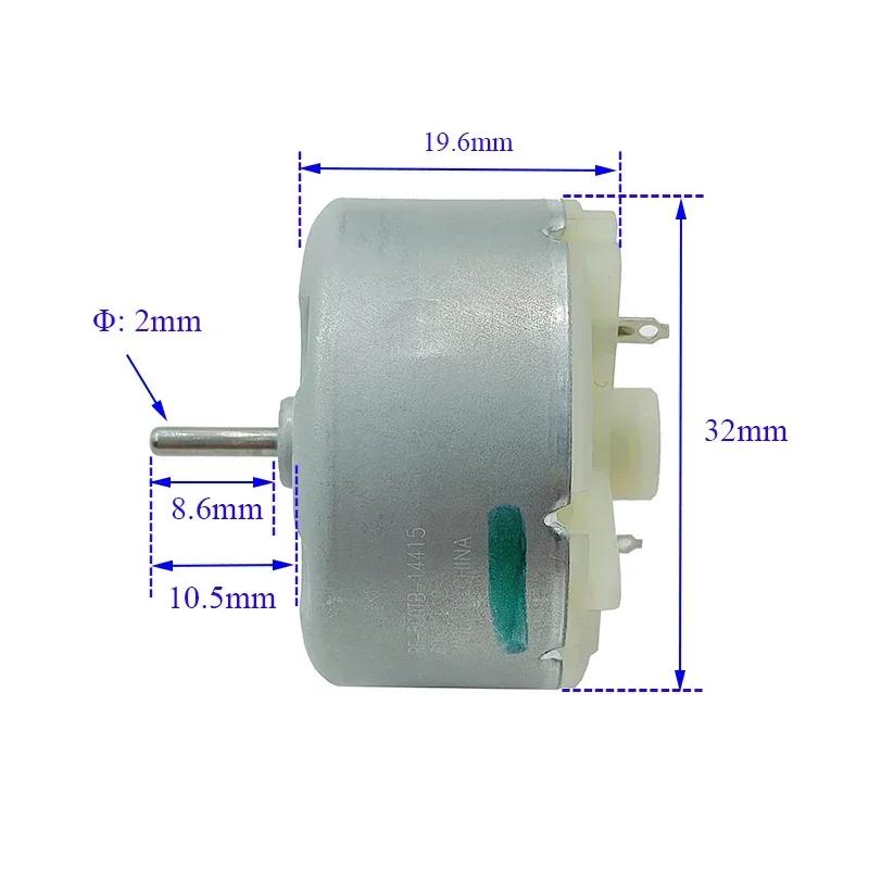 RF-500TB-14415 Micro 500 Motor Dc 5V 6V 9V 12V Mini 32Mm Diameter Ronde Spindel Motor Voor Cd-Speler Sproeier Robot Luchtbevochtiger