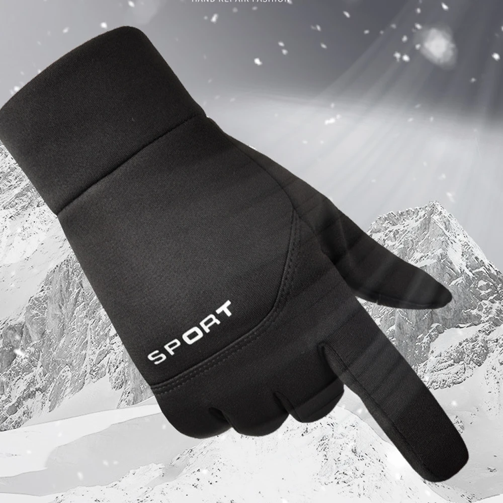 Black Waterproof Gloves Winter Warm Cycling Outdoor Sports Running Riding Motorcycle Ski Touch Screen Snowboard Gloves Men 2023