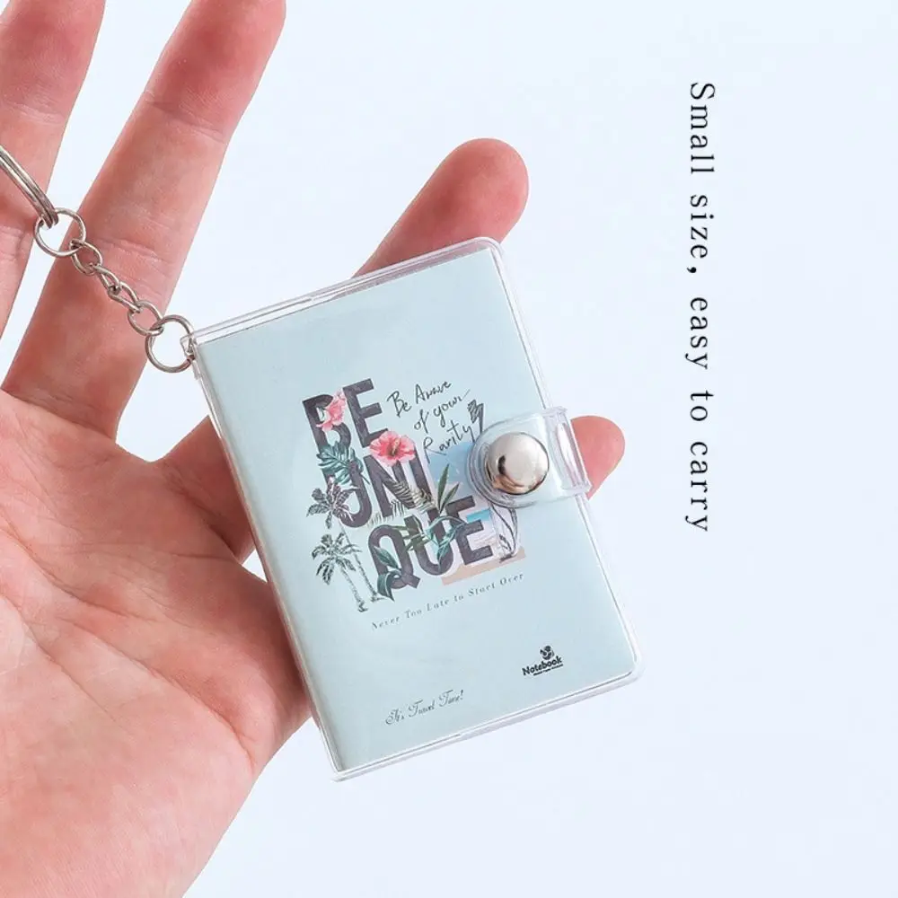 Small Book Notebook Keychain Random Pattern Hanging Keychain with Notepad Pocket Kawaii Mini Notebook Student Class