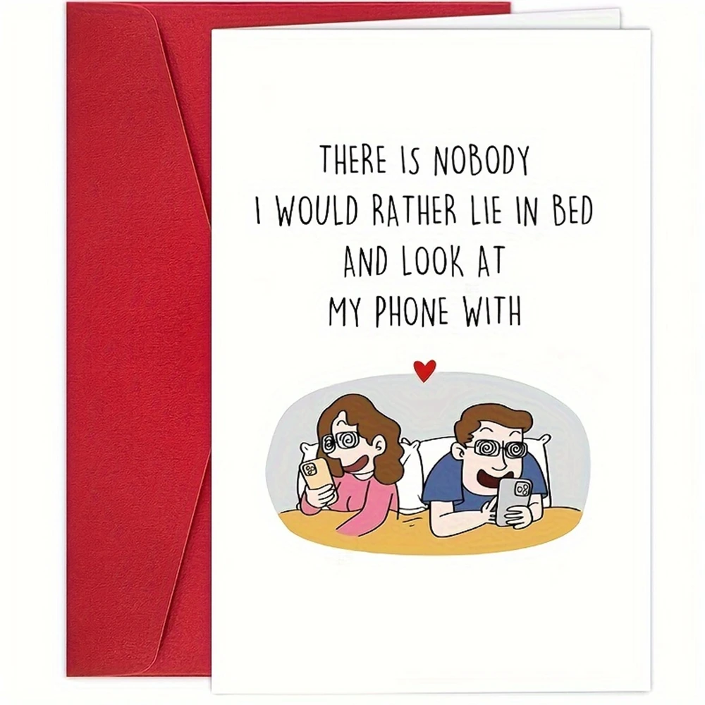1pc,Funny Birthday Card for Wife Husband, Humorous Anniversary Card for Men Women, Cute Love Card for Boyfriend Girlfriend, Lie
