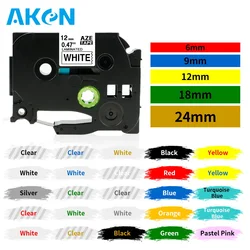 Aken-label para Brother,p-touch label printer,ribbon tape for PT-H100, PT-D200,p710bt,6-24mm, 8m, 1pc