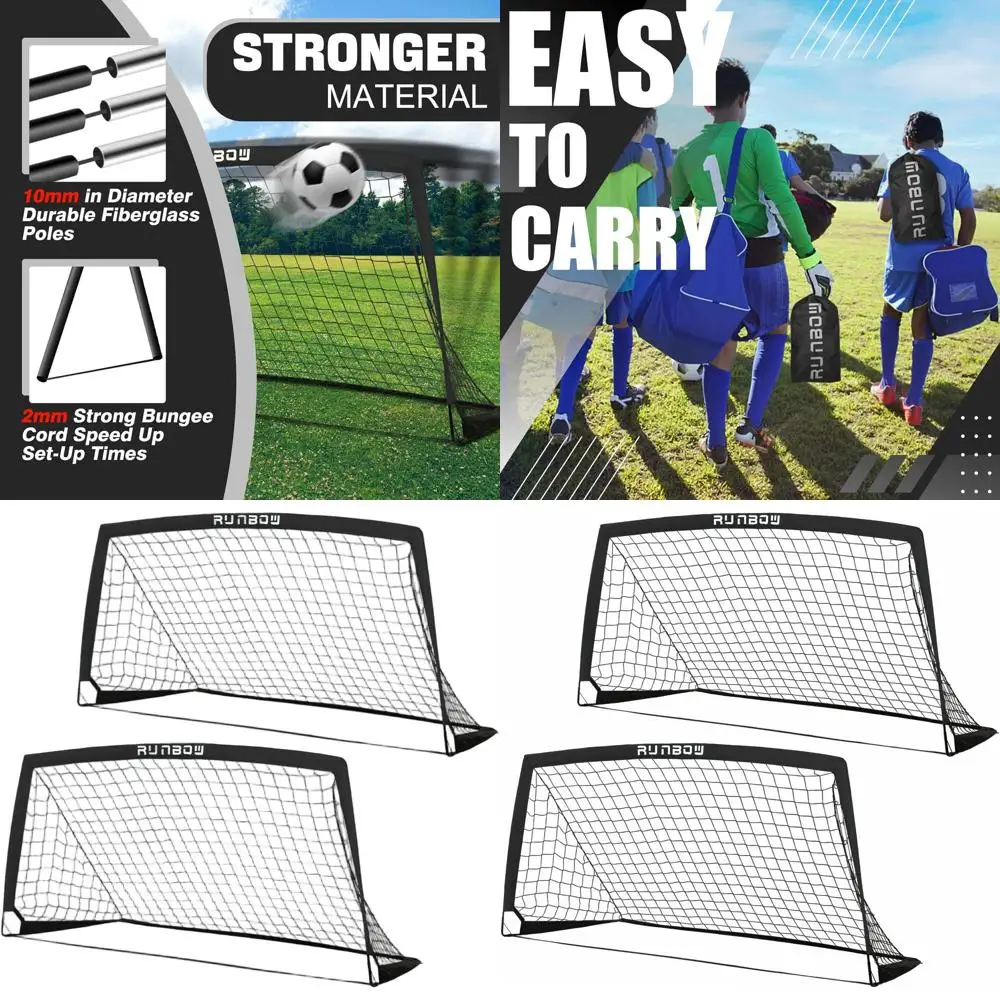 

Portable 6x4ft Soccer Goal for Kids, Carry Bag Included, Suitable for Backyard Practice, Indoor/Outdoor Use, Ideal for Youth and