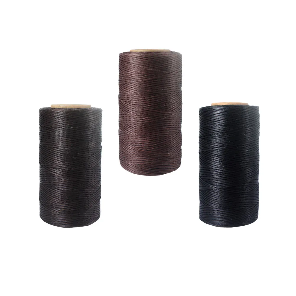 

3 PCS Sinew Thread Waxed Line Flat Beaded for Sewing Machine Stitching Cord