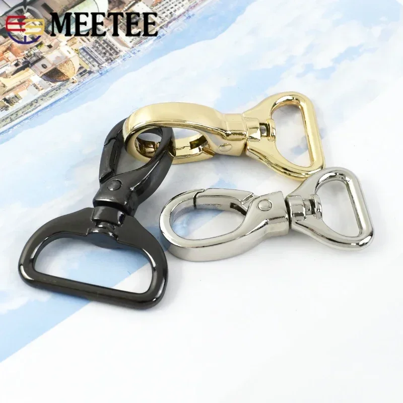 

5/10Pcs Meetee 15/20/26/32mm Metal Swivel Lobster Clasp Bag Strap Connect Buckle Webbing Keychain Snap Clip Hook DIY Accessories