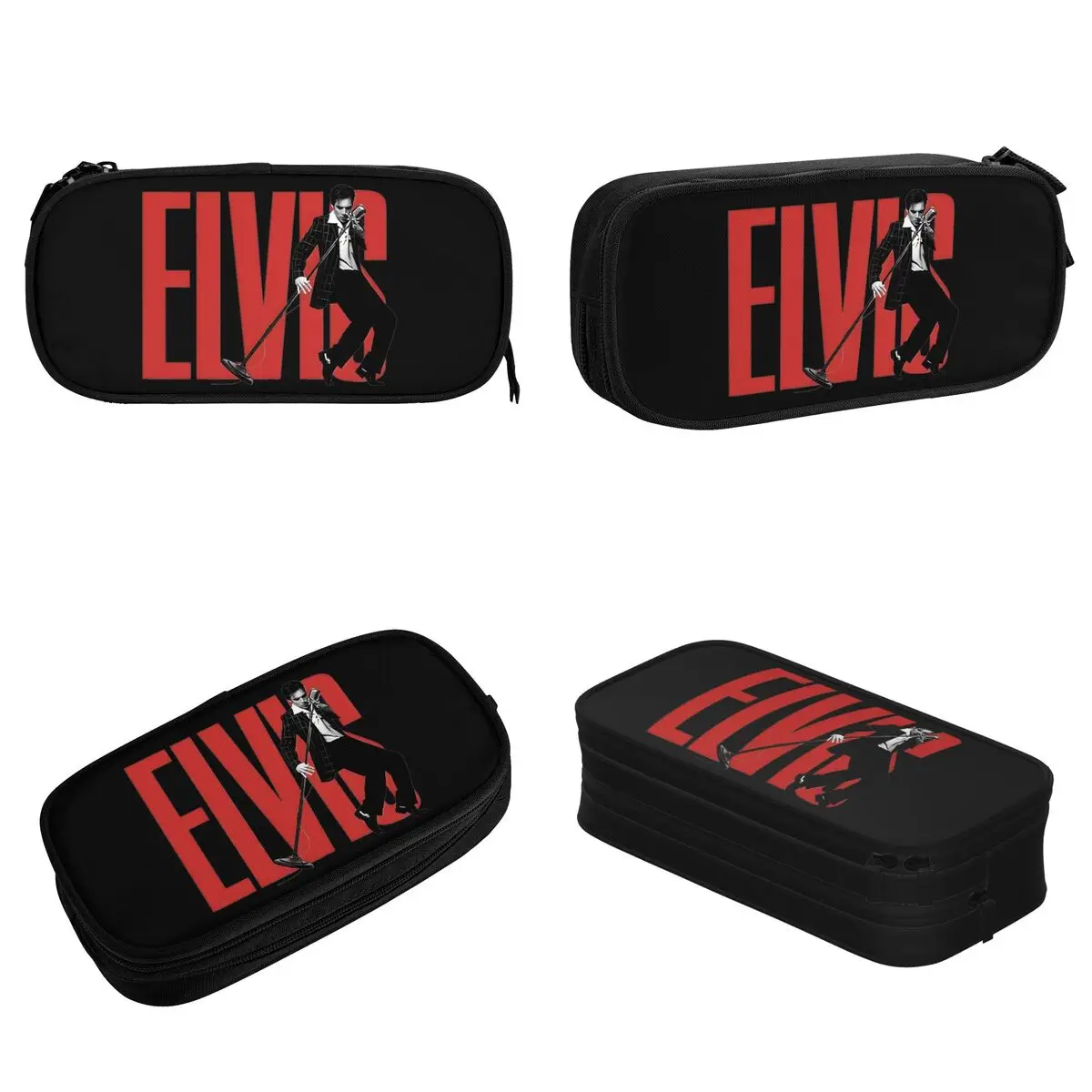 E-Elvis P-Presleys King Estuches para lápices Nuevas bolsas para bolígrafos Niña Niño Almacenamiento grande Útiles escolares Regalos Estuches para lápices