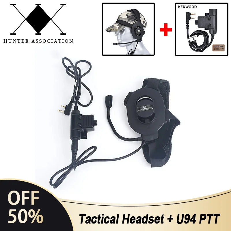 Wadsn bowman elite ii taktisches headset einseitige kommunikation kopfhörer u94 ptt kenwood stecker für baofeng UV-5R radio walkie