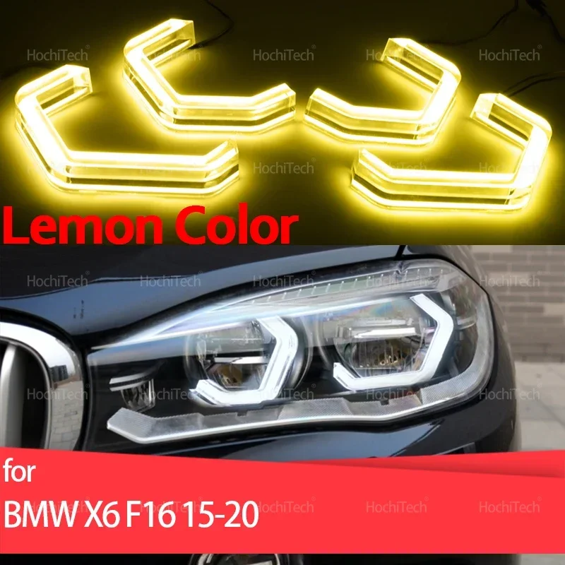 

Day Light Lemon Yellow Color M4 Style Ultra Bright Led Angel Eyes Kit Rings for BMW X6 F16 2015-20 SDrive35i XDrive35i XDrive50i