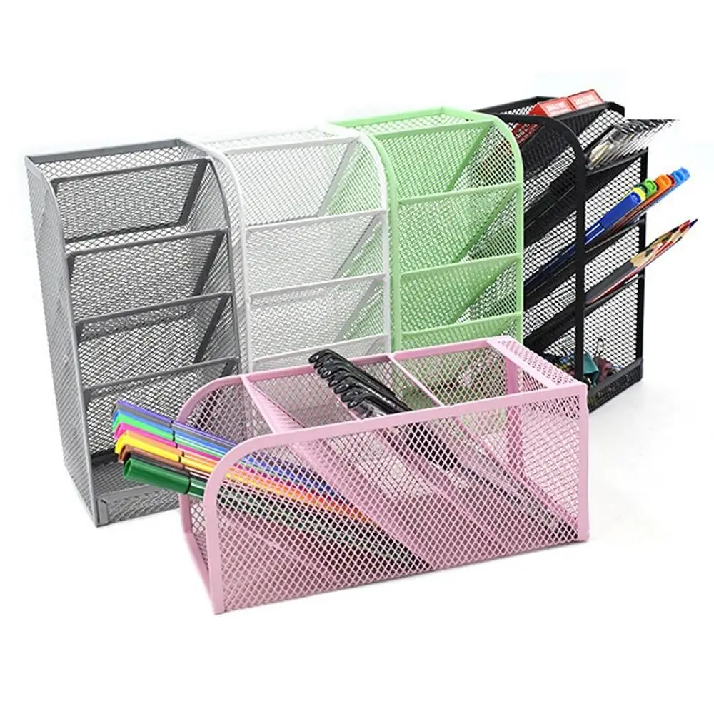 

Desktop Metal Office Organizer Simplicity Mesh Metal pen holder Oblique insertion Multifunctional Stationery storage box