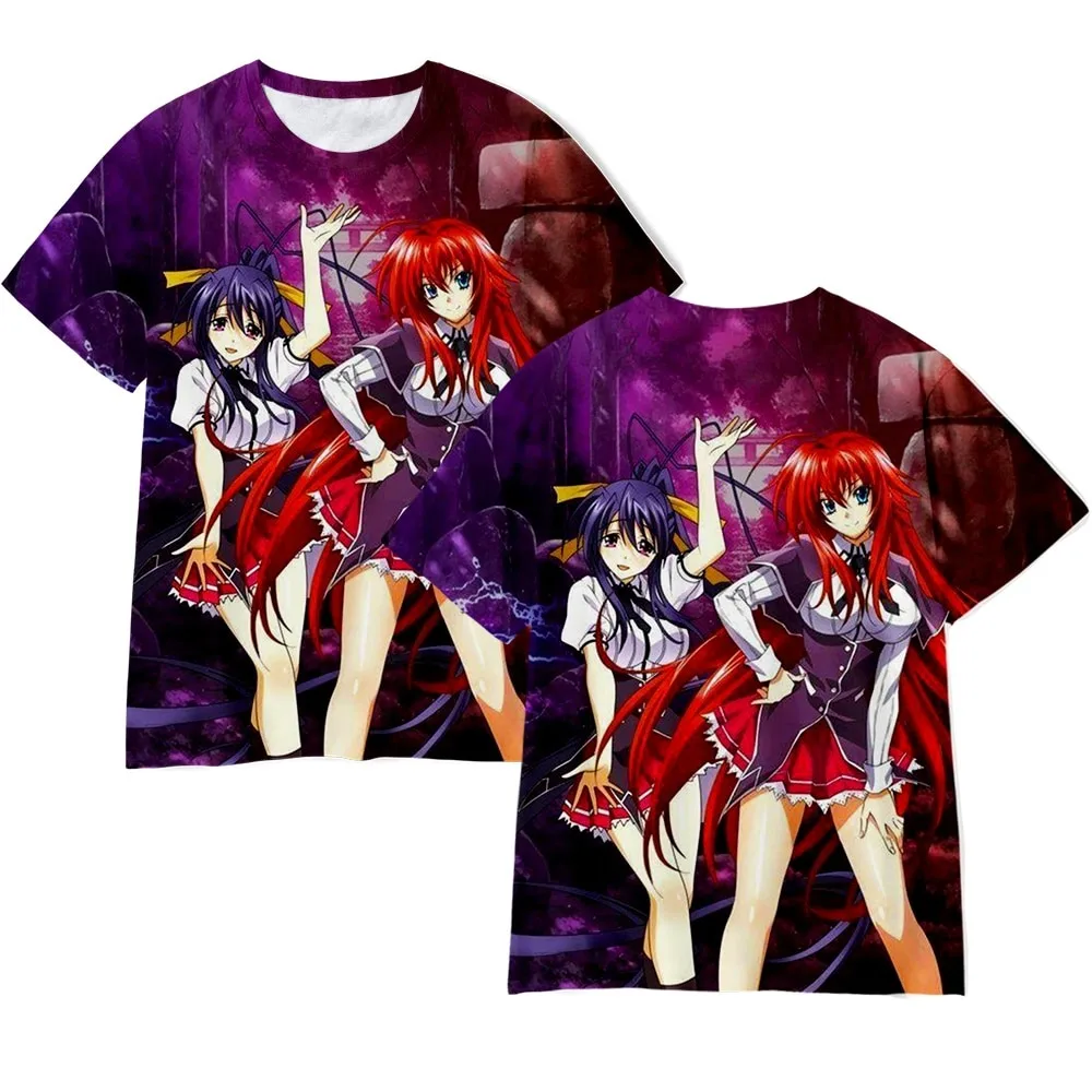 High School DxD Rias Gremory T-shirts New Merch Summer Women Men Fashion Casual Short Sleeve Tee Camiseta Fashion Tee Tops