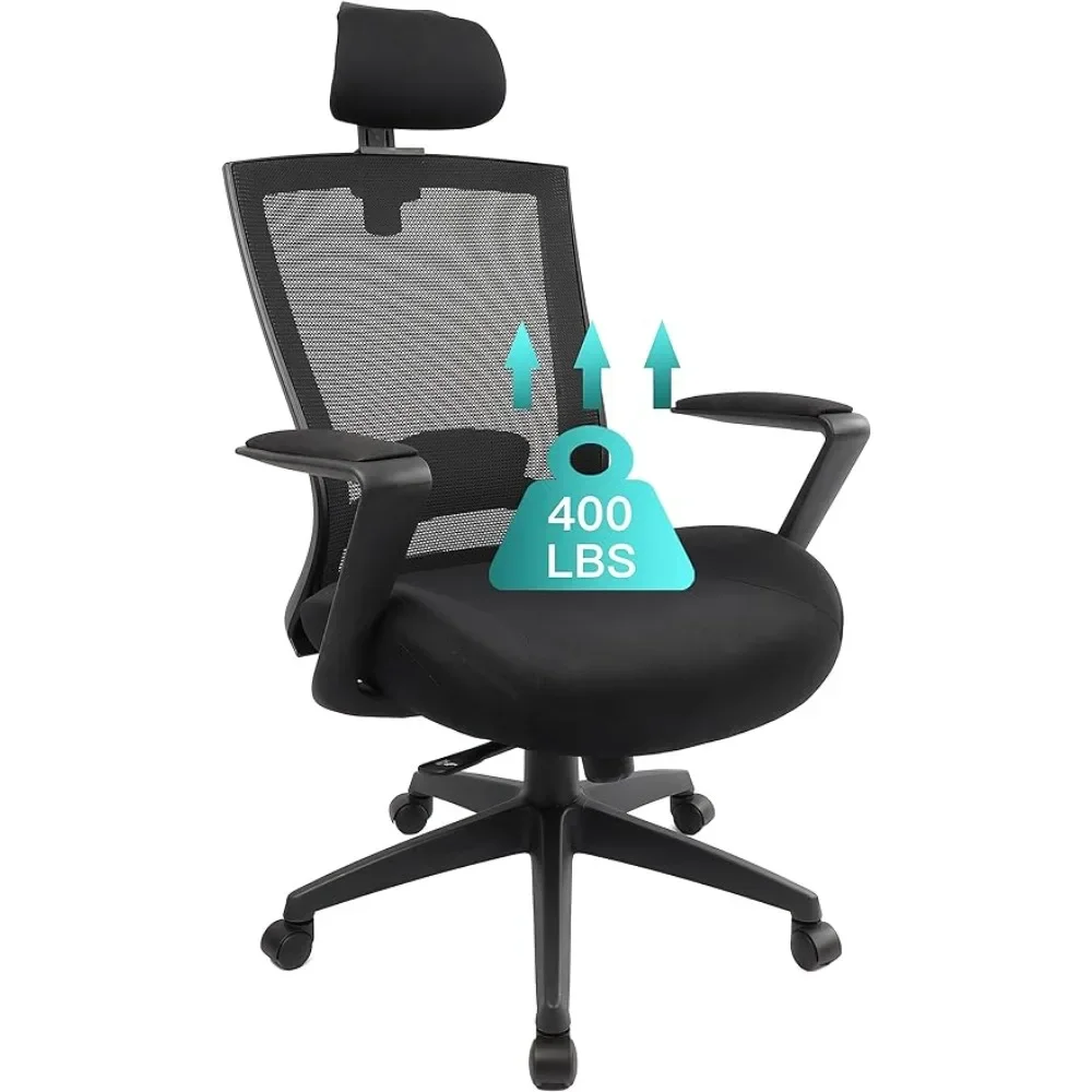 A large and tall office chair suitable for heavy individuals weighing 400 pounds, with a black memory sponge pad