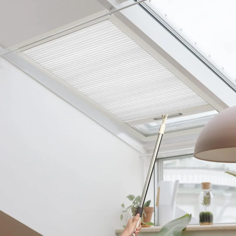 Custom Roof Skylight Cellular Blinds Wand Control Heat Insulate Fabric Manual Cordless Honeycomb Shades For Slanted Window