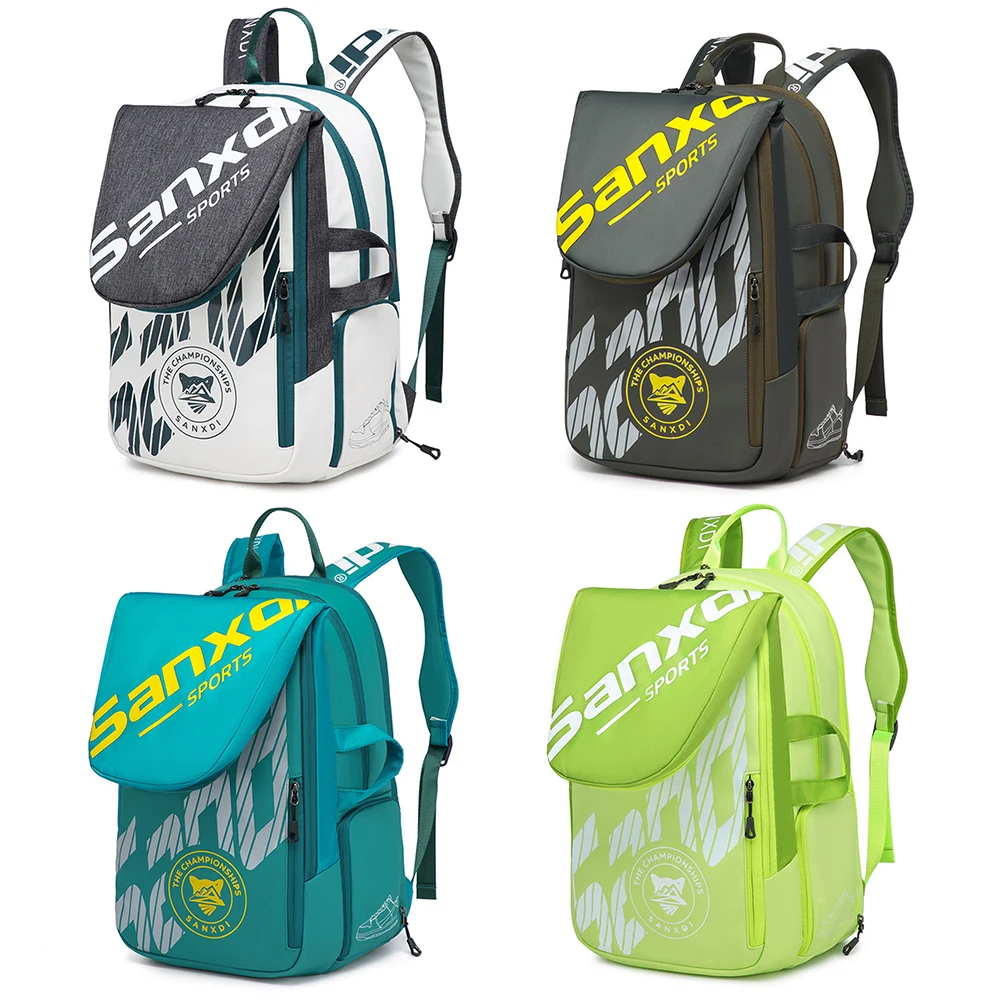 Portable 3 Tennis Rackets Bag Breathable Badminton Racket Backpack Multifunction Sports Backpack Expandable Sports Training Bag