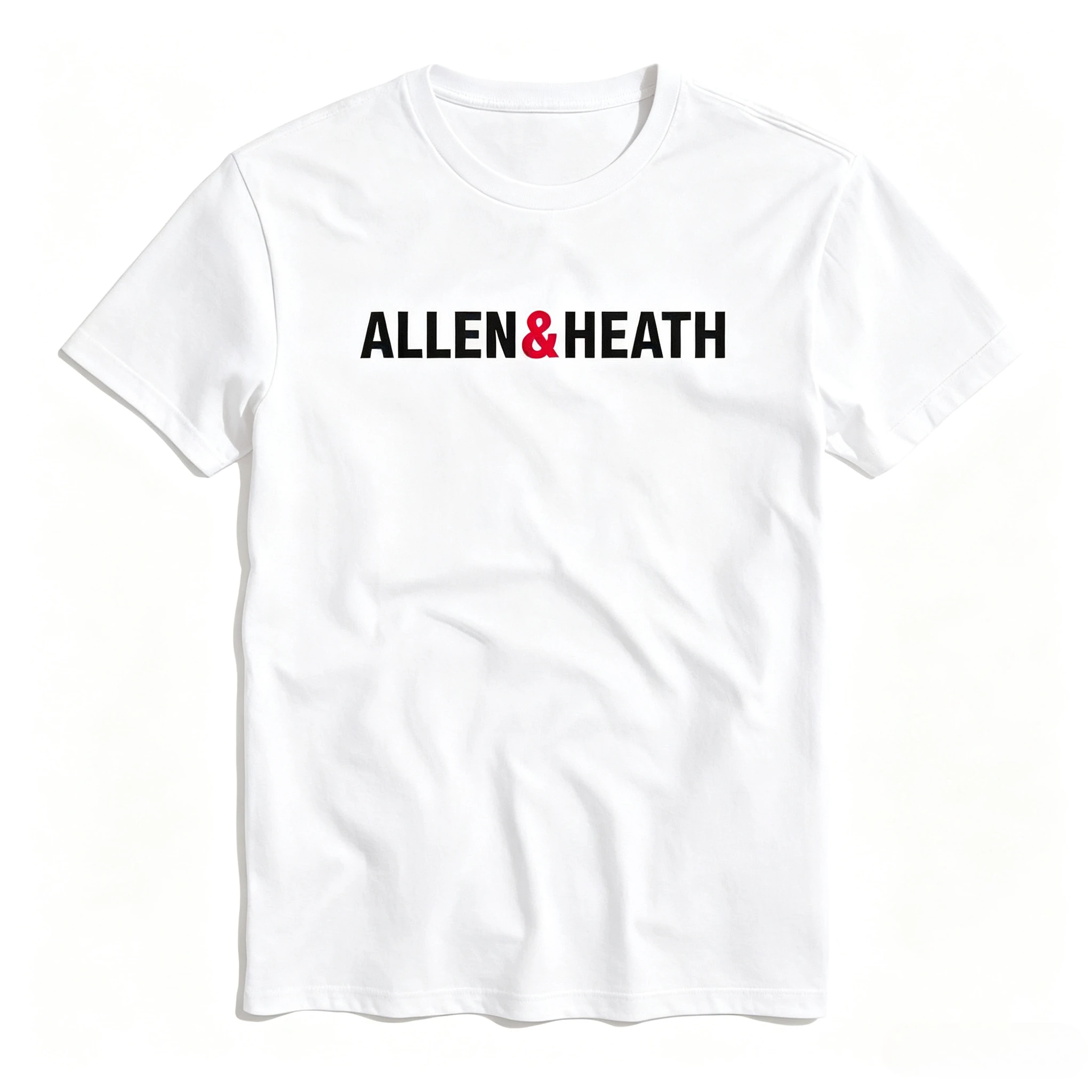 Allen Heath Logo T-Shirt for Men and Women Black with White Red Brand Print Soft Crew Neck Casual Tee Music Producer Gift