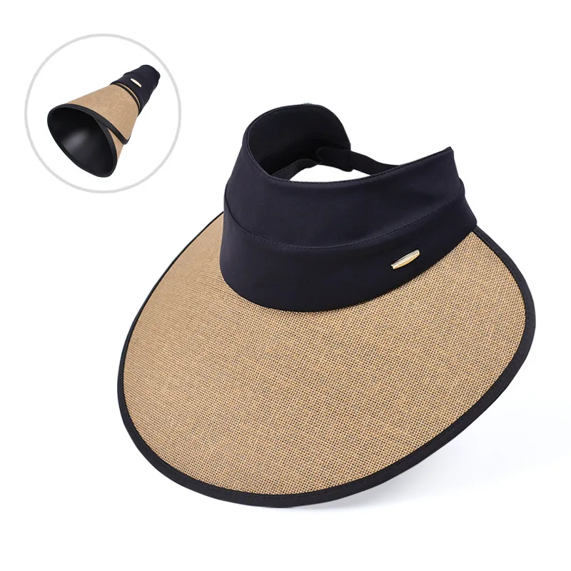 Summer Large Brim Sun Hats Women UV Protection Sunscreen Beach Hat Outdoor Fashion Versatile Korean Girls Foldable Empty Top Cap