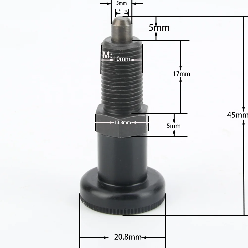 

Factory Direct Sales Carbon Steel Reset Fine Thread Pull Knob Index Plunger