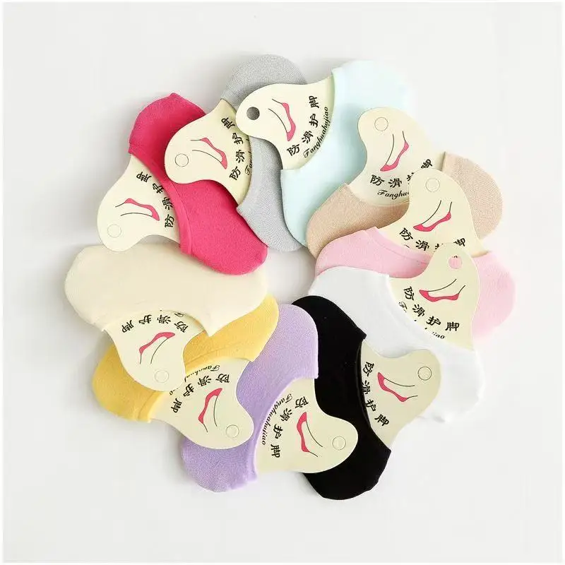1/5/10/15/20 Pairs Random Women Macaron Solid No Show Socks, Breathable Anti-Slip, Casual Versatile Liner Socks Daily Fit