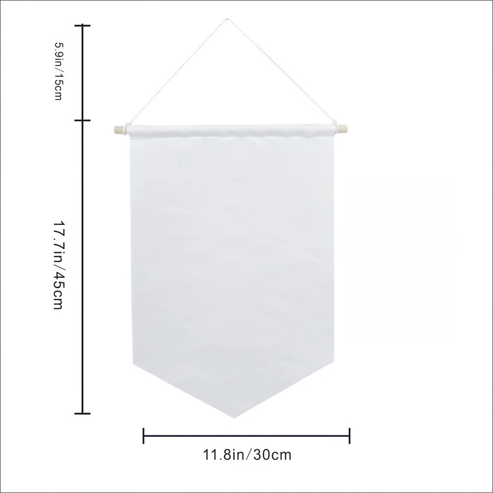 Drapeau suspendu vierge – Bannière en feutre blanc pour affichage de badges, fanion en toile imperméable avec œillets pour décoration murale