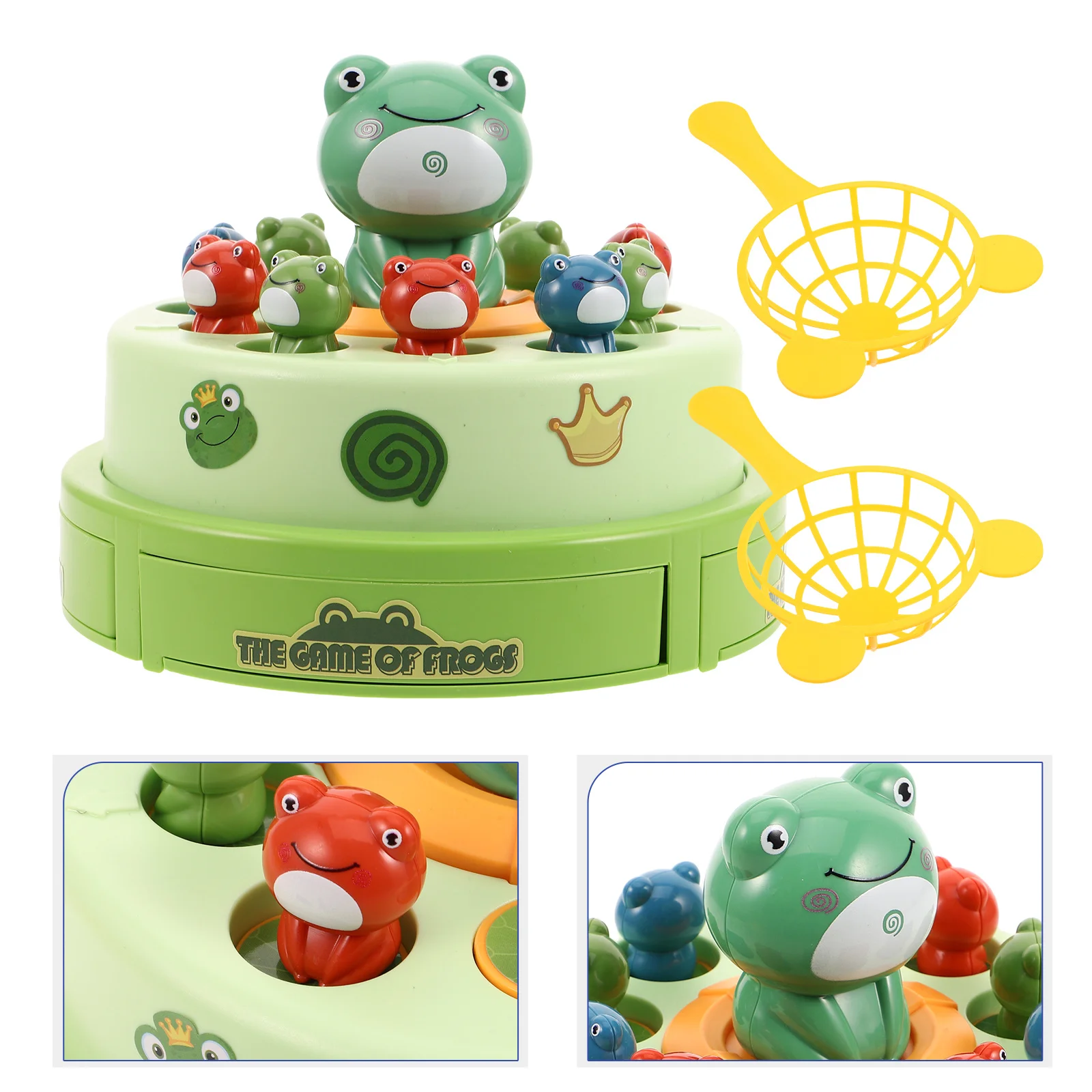 

1 set 1 Set Electric Musical Frog Bounce Catch Rotating Tabletop For Family Indoor Outdoor Play Parent- Interactive