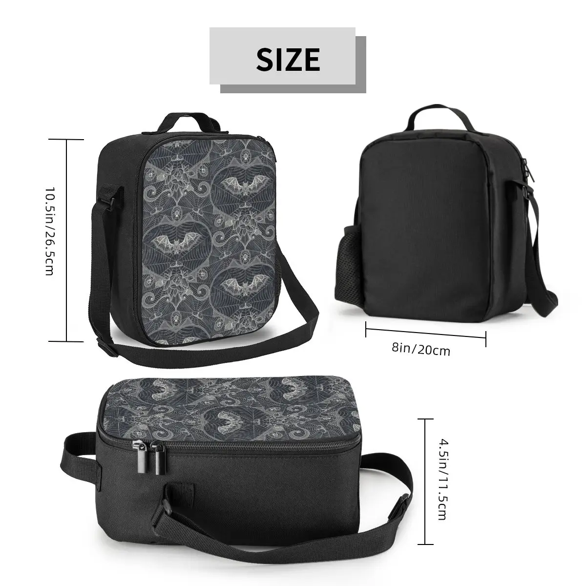 Gothic Spider Web Insulated Lunch Bag for Work School Portable Thermal Cooler Lunch Box Women Children