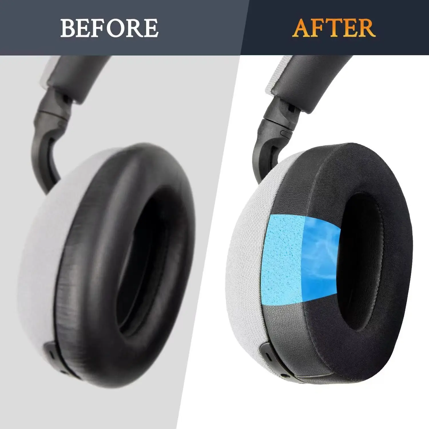 ترقية بطانة للأذن لسماعات Bowers & Wilkins PX7 استبدال وسائد الأذن هلام التبريد غطاء للأذنين يغطي الأذن