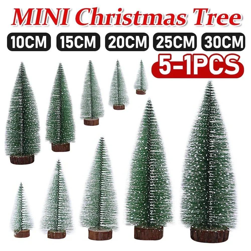 5-1PCS Mini Christmas Tree Desktop Decoration Artificial Christmas Trees Snow Pine Tree Christmas Tree Tabletop Decoration 2023