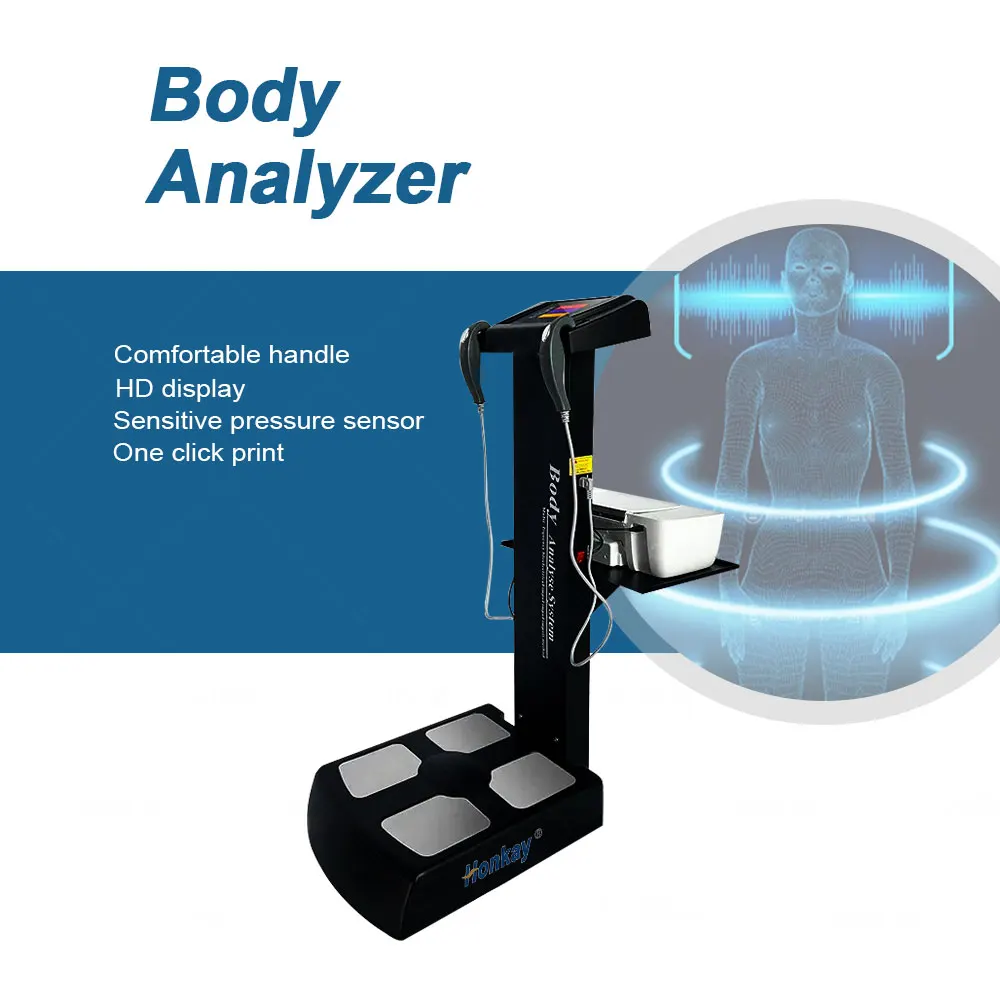 Máquina de análise de composição corporal de impedância bioelétrica, multifrequência, teste IMC, diagnóstico de obstáculos com impressora