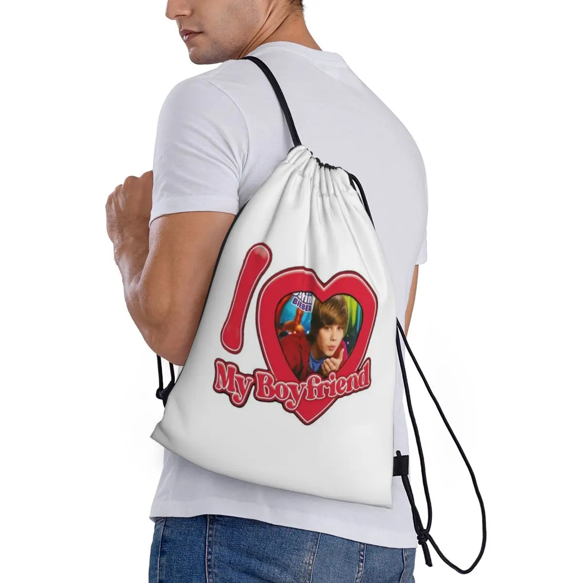 

Популярные рюкзаки Singe Justin Bieber JBiebs, многофункциональные сумки на шнурке с карманами для мелочей, сумки для книг для мужчин и женщин, школьные сумки