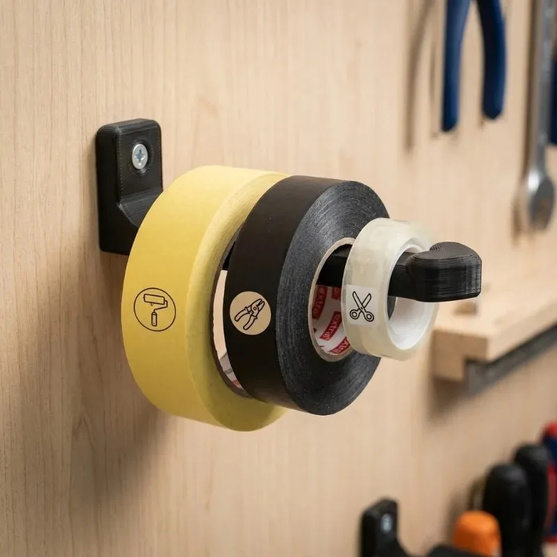 1PCS Robust Wall-Mounted Tape Dispenser Organizer, Corrosion-Resistant Storage Rack, Reliable Hanging Versatile Utility Hook