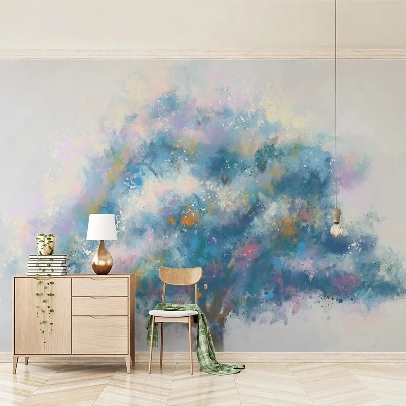 

Custom Mural Wallpaper 3D Tree Color Artistic Conception Simple Nordic TV Background Wall Painting Papel De Parede Tapety Fresco