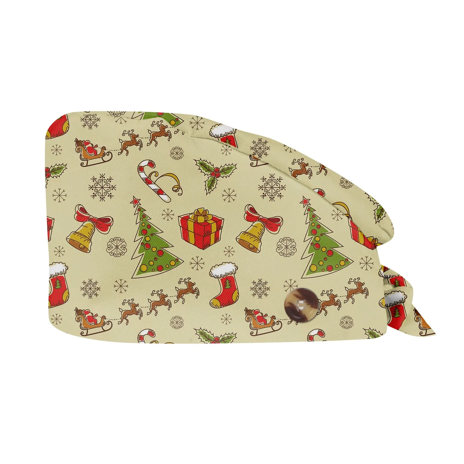 Gorros quirúrgicos con estampado navideño, gorro exfoliante ajustable, gorro de trabajo para salón de belleza, laboratorio, tienda de mascotas, gorro exfoliante de enfermería, nuevo