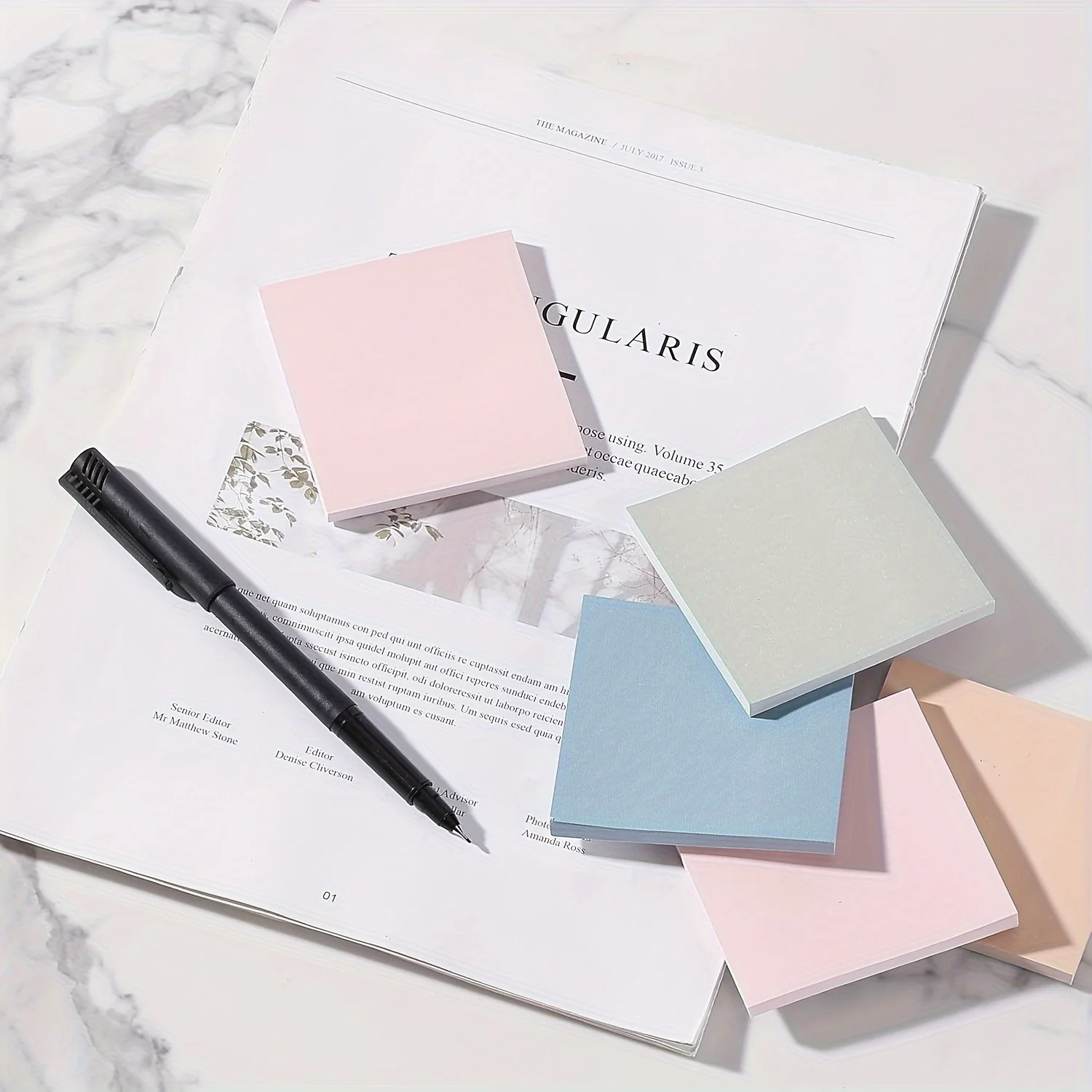 

6 books of 50 vintage color3X3In self-adhesive sticky notes perfect for home office and journalsHomework AidPortable Sticky Note