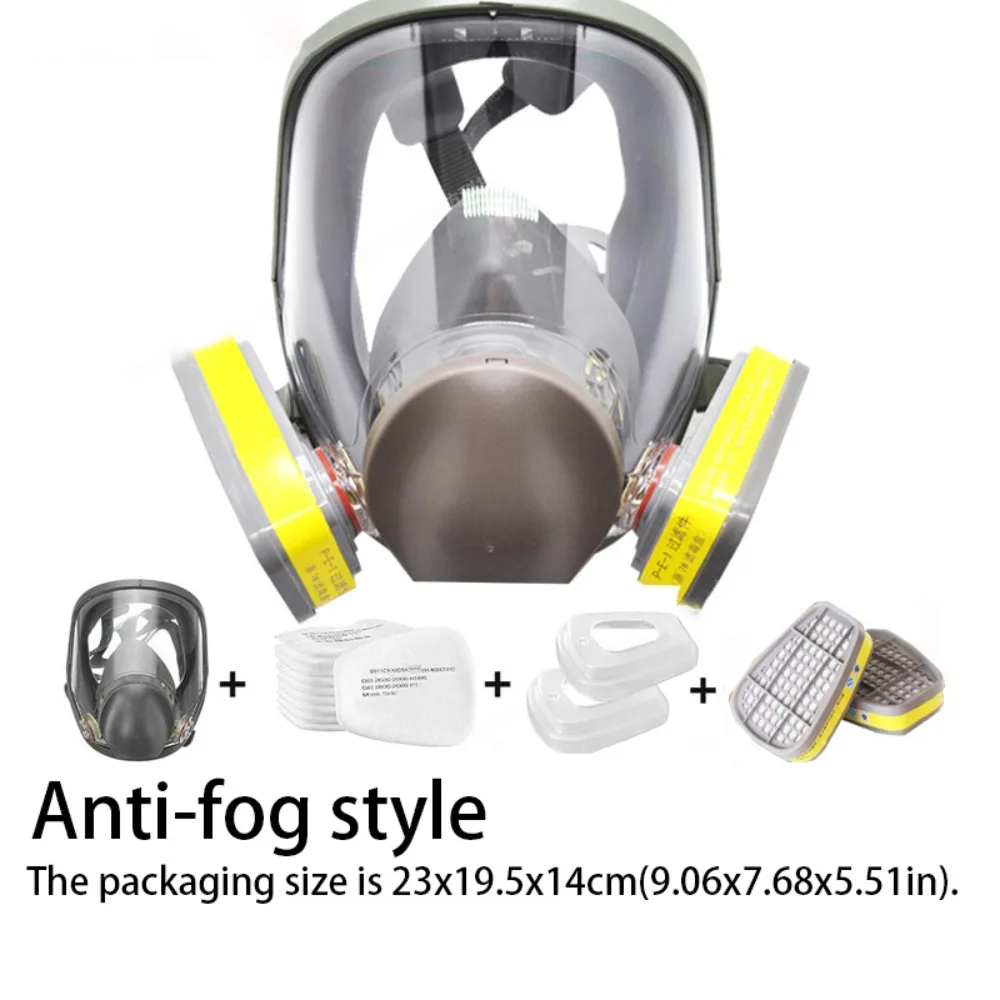 

7 In 1 Set Industrial Mask Large View Dust Filter Spray Paint Respirator Full Facepiece Silicone Mask Full Face Mask