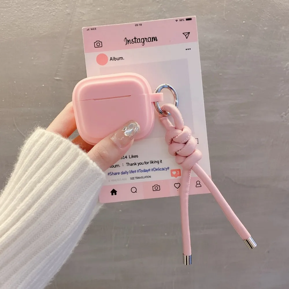 2025 New TPU earphone case with lanyard fall prevention couple For airpods 4 3 pro 2 1 box case Suitable for ladies  airpod case