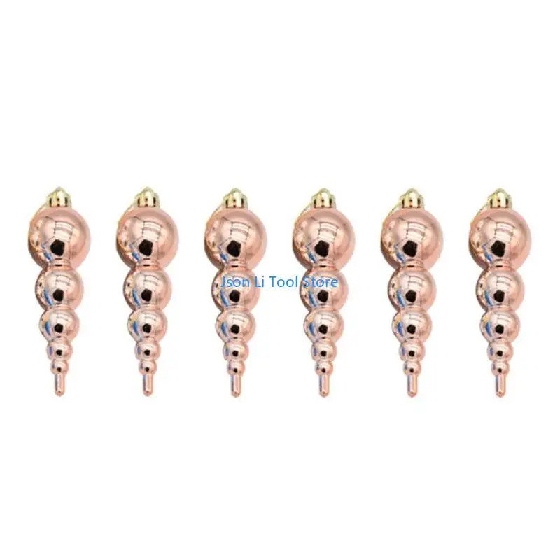 y08d 5pcs/صندوق بريق بريق معادن شاتلي مقاوم مرسومة القرع الدجاجة عيد الميلاد الحلي الشجرة الشجرة المعلقة معلقات البلاستيك العطلة