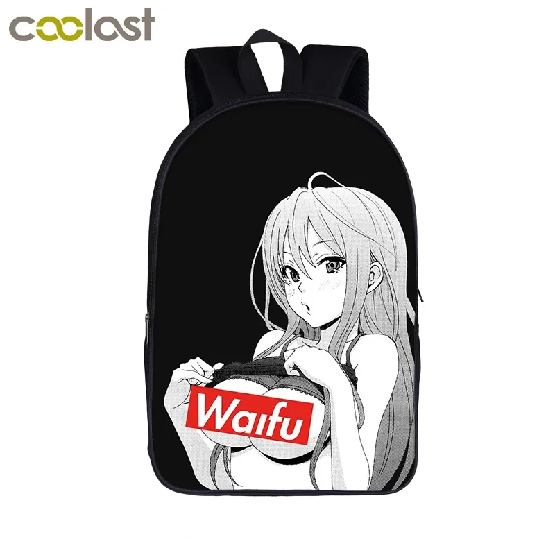 Kawaii Sugoi Senpai Anime Waifu Print School Bags for Teenager School Backpack Women Men Rucksack Boys Girls Book Bag