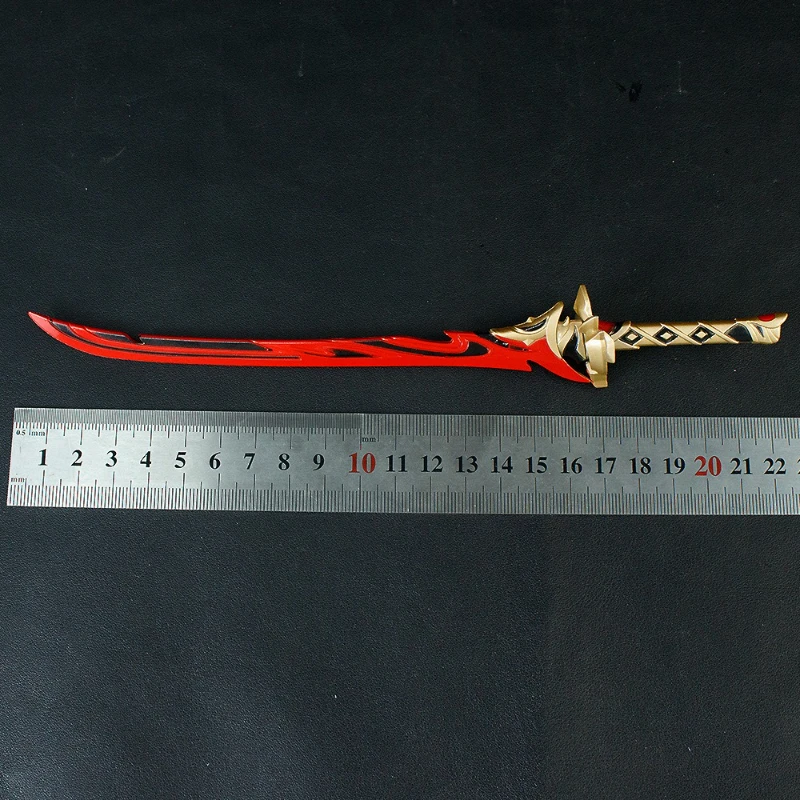 22 センチメートル/8.66 インチ原神インパクト Kagotsurube Isshin 悪魔の剣ゲーム周辺機器刀ナイフ金属包茎武器モデル装飾品おもちゃ