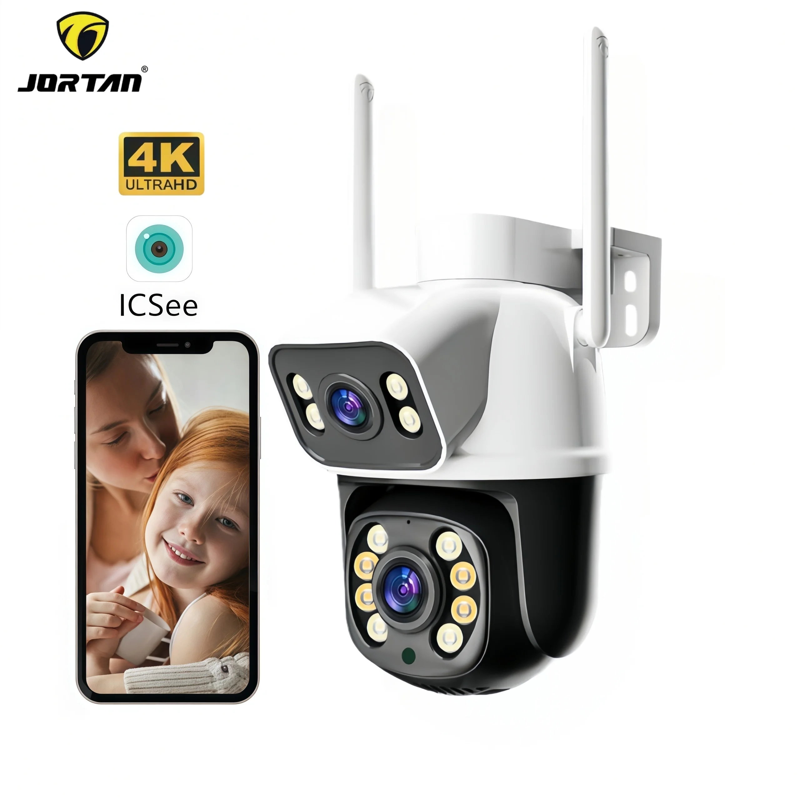 4K 6MP Dual Lens Screen Outdoor External Wifi Ip Camera Waterproof CCTV Wireless Video Surveillance PTZ Monitoring Camera Icsee