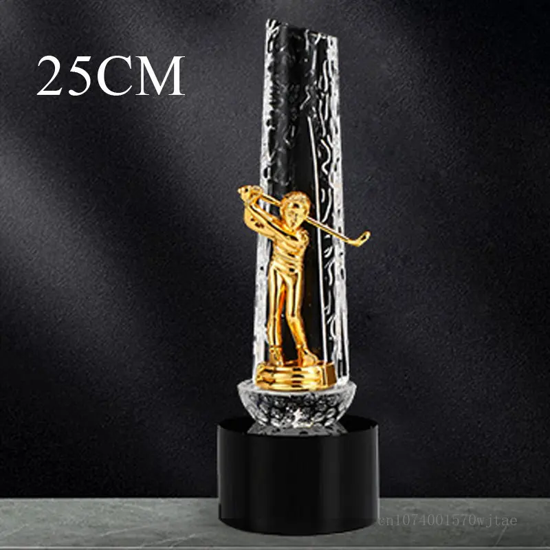 Customized High-end Sports Golf series Crystal Trophy, One shot Hole, Competition Award Medal Home Decoration Engraving New, 1Pc