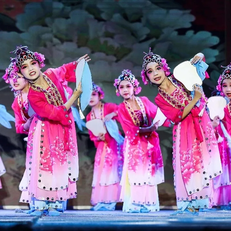 Qiao Huadan's performance costume, Bai Diexiang Fan dance costume, Li Huasong children's Peking Opera opera costume, female clas