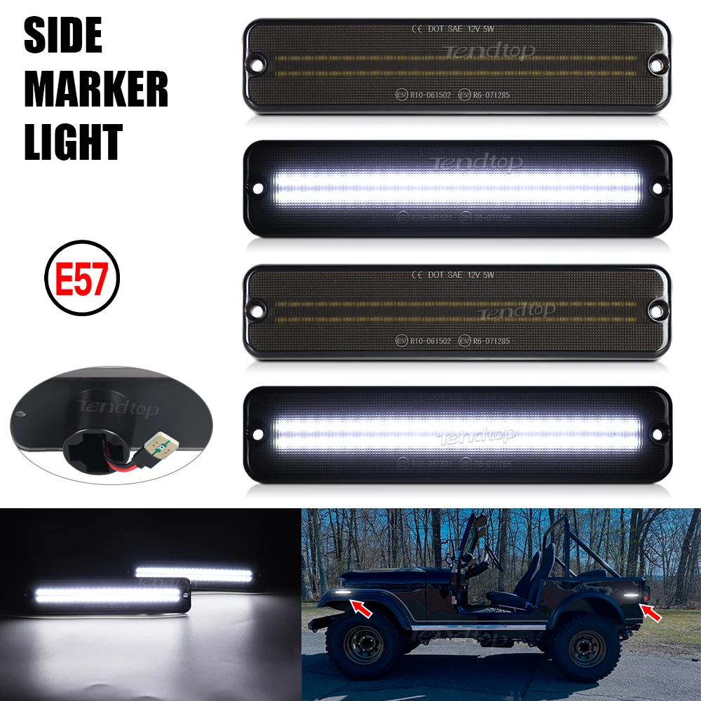 Car LED Side Marker Light  Turn Signal Lamp Front Bumper For Jeep CJ-5 CJ-6 CJ-7 CJ-8 J10 J20 Pickup Grand Wagoneer