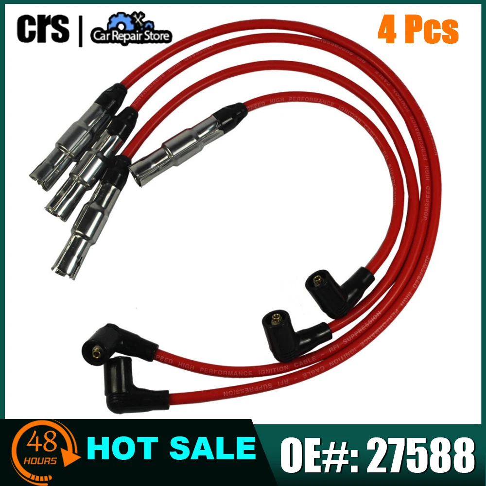 

4 Pcs 8MM JDMSPEED Spark Plug Wire Set 27588 For VW Beetle Bora VW Golf CITY 2007 - 2010 GTI Jetta CITY 2007 - 2009 2.0L New