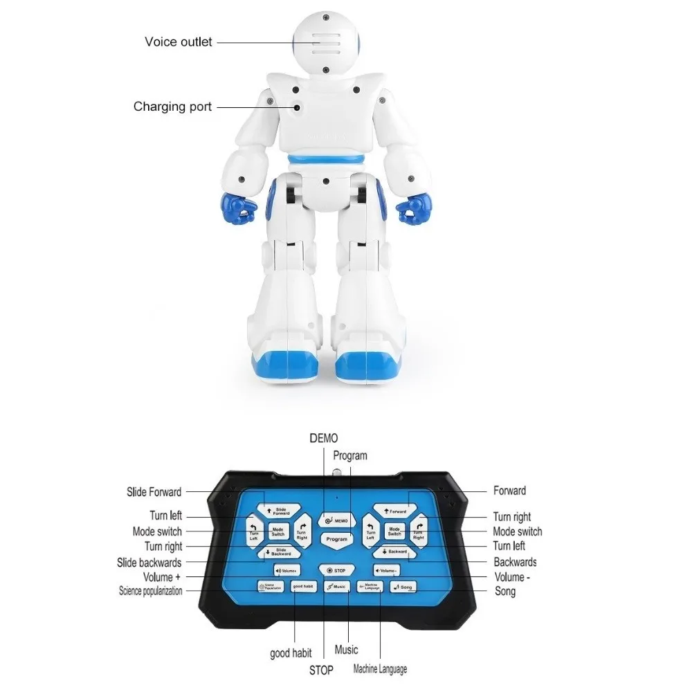 Interaktywny robot RC z ładowaniem USB, funkcją chodzenia, czujnikiem gestów, funkcją śpiewania, edukacyjny programowalny robot, prezent dla...