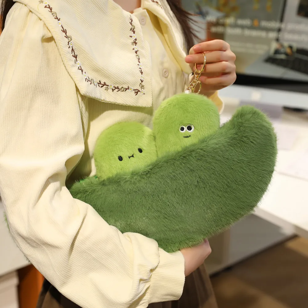 Mignon bébé soja vert plante en peluche dans une Capsules de haricots 3 Mini haricots légumes câlin jeter oreiller coussin pour enfants cadeau d'anniversaire