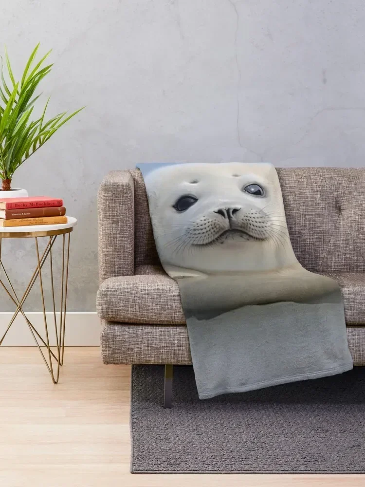 Chonky Seal Pup - Hug! Throw Blanket Hairys Decoratives for winter Blankets