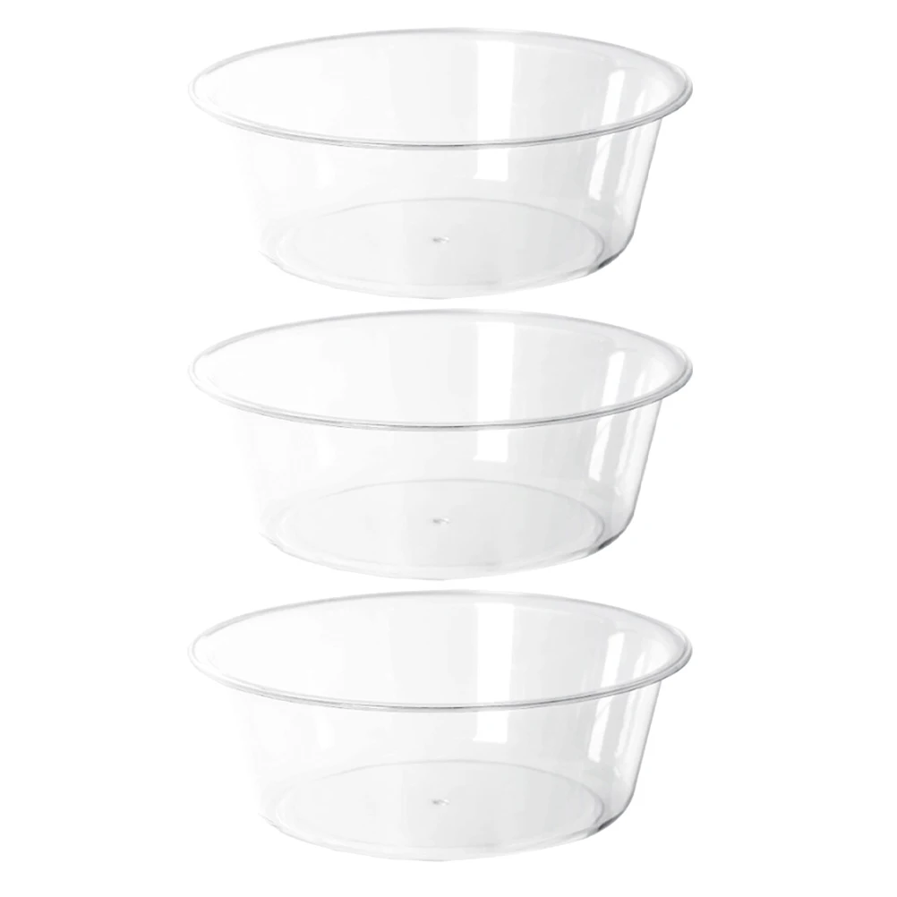 

3 Pcs Transparent Foot Wash Basin Clear Portable Bath Basins Bottle Dish Pans for Washing Dishes Sink Tub Footbath Miss
