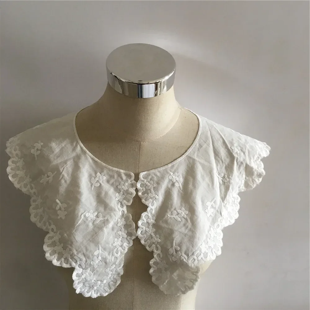 New Listing Embroidery Lace Collar White DIY Cotton Lace Fabric Lace Neckline Decoration Sewing Dress Neckline Accessories